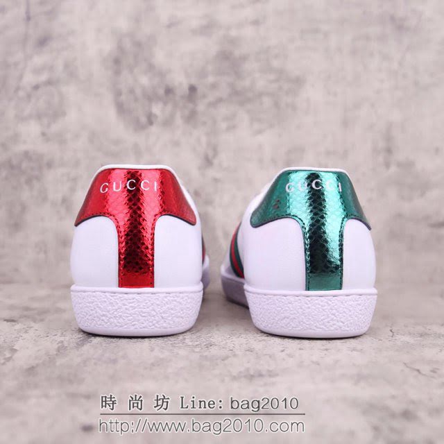 GUCCI男鞋 古奇小蜜蜂經典頂級版 Gucci小白鞋 情侶款 古馳Ace Sneakers小白鞋  hdnx1201